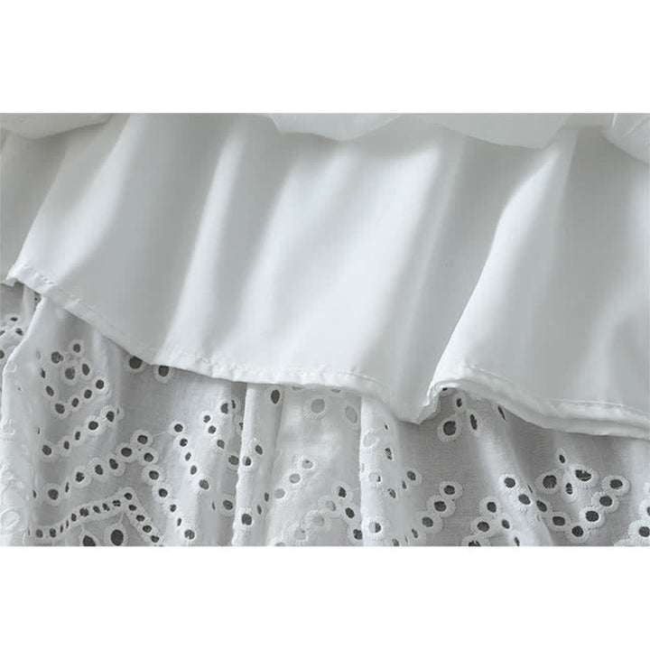 Buddha Stones Summer Boho Hollow Hem Design Solid Women's Skirts - image 5