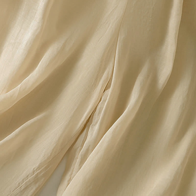 Buddha Stones Summer Boho Embroidery Solid Women's Wide Leg Pants With Pockets - image 23