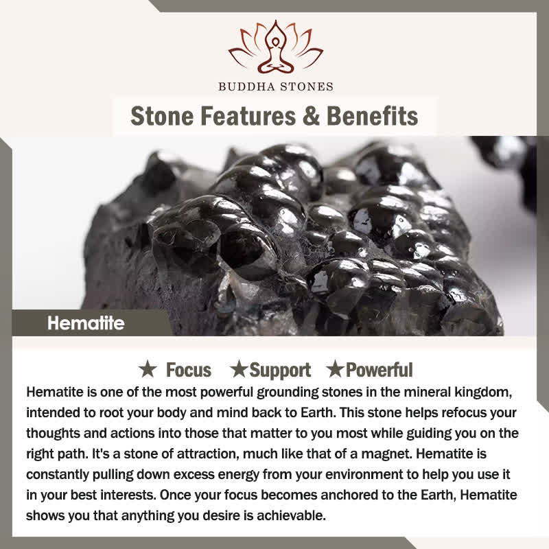 Buddha Stones Natural Amethyst Purple Agate Hematite Meditation Bracelet - image 7