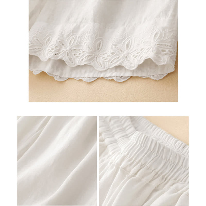 Buddha Stones Summer Linen Cotton Women's Cropped Wide Leg Pants With Pockets - image 5