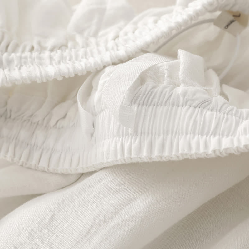 Buddha Stones Summer Linen Cotton Women's Cropped Wide Leg Pants With Pockets - image 7