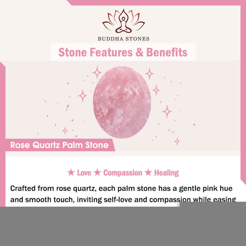 Buddha Stones Hope All Is Well With You Natural Rose Quartz Palm Stone Compassion Crystal Decor - image 6