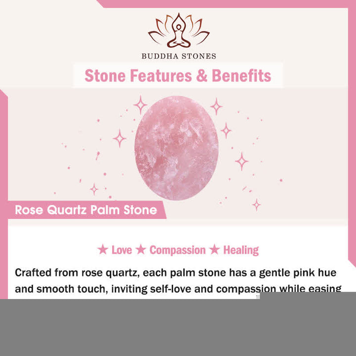 Buddha Stones Hope All Is Well With You Natural Rose Quartz Palm Stone Compassion Crystal Decor - image 6