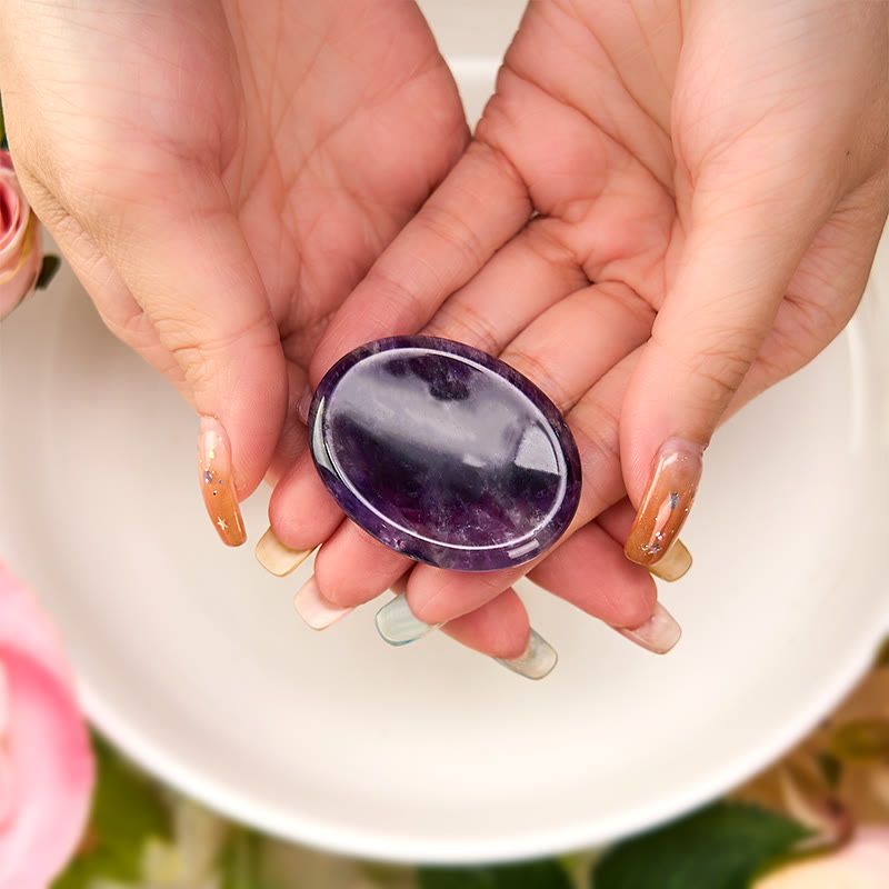 Buddha Stones Calm & Strength Natural Small Amethyst Worry Stone Balance Crystal Decor 3.5*4.5cm - image 2