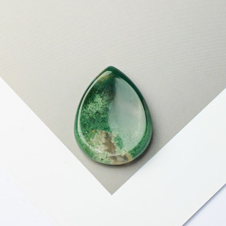 Buddha Stones Teardrop Shape Worry Stone Protection Crystal Decor 45*35*8mm - Moss Agate - 45*35*8mm - image 28
