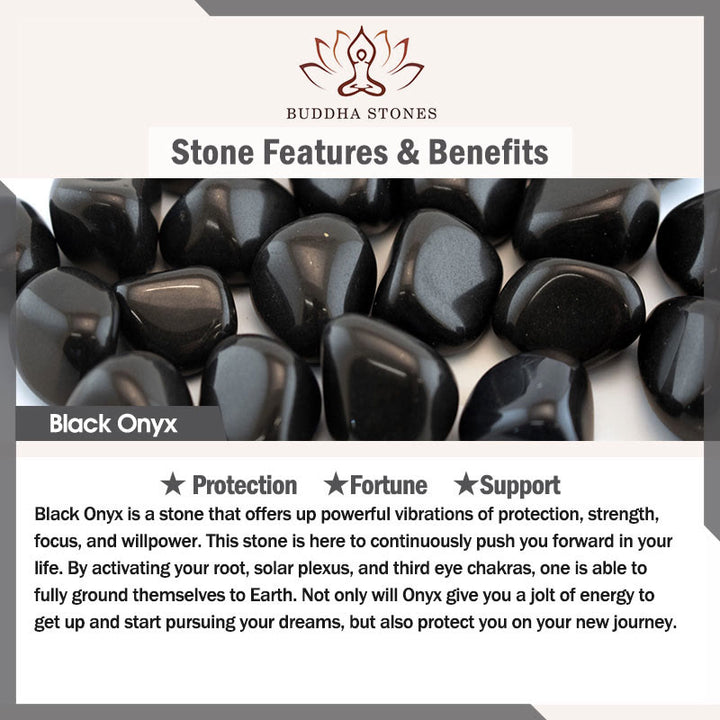Buddha Stones Black Onyx Tiger Eye Protection Hoop Earrings - image 4