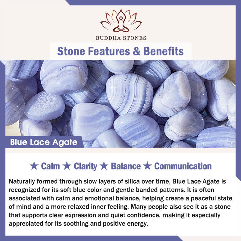 Buddha Stones Natural Blue Lace Agate Round Balance Ring - image 7