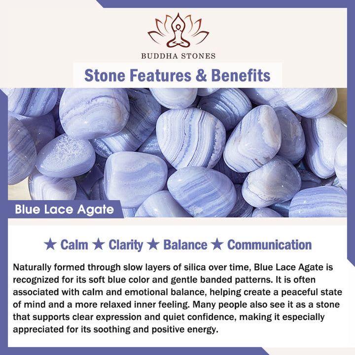 Buddha Stones Natural Blue Lace Agate Round Balance Ring - image 7