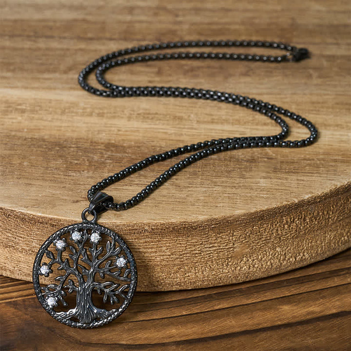 Buddha Stones The Tree Of Life Titanium Steel Creation Necklace Pendant - image 15
