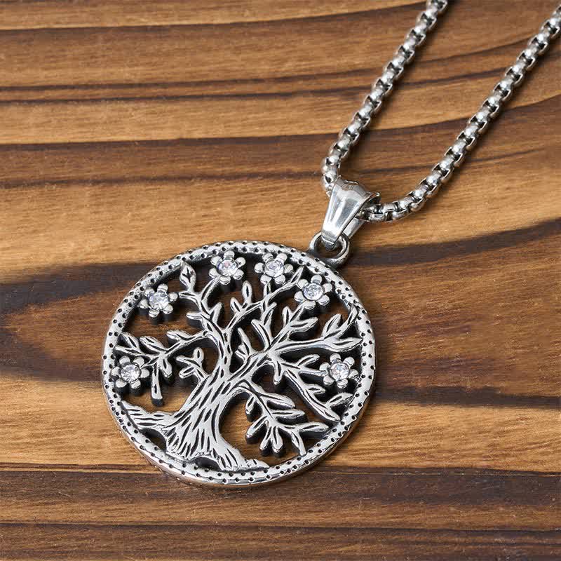 Buddha Stones The Tree Of Life Titanium Steel Creation Necklace Pendant - image 2