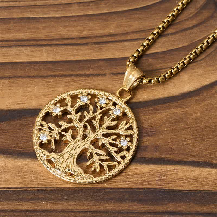 Buddha Stones The Tree Of Life Titanium Steel Creation Necklace Pendant - image 10