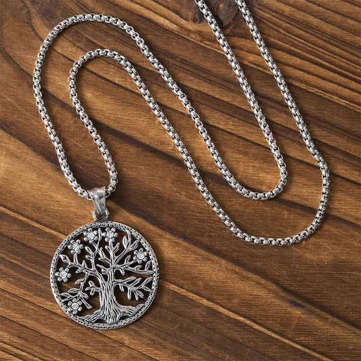 Buddha Stones The Tree Of Life Titanium Steel Creation Necklace Pendant - image 3