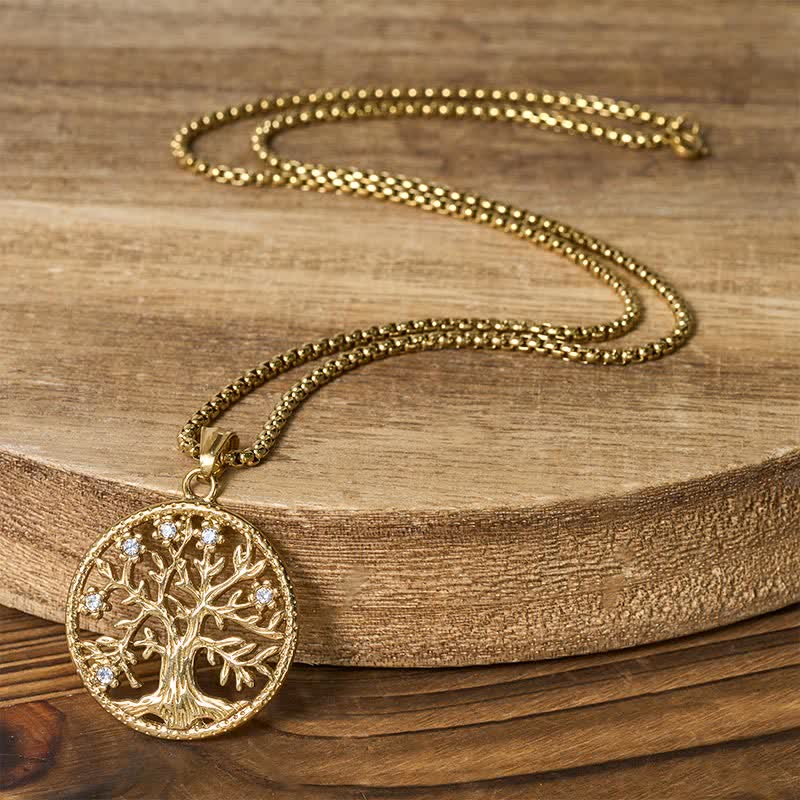 Buddha Stones The Tree Of Life Titanium Steel Creation Necklace Pendant - image 9