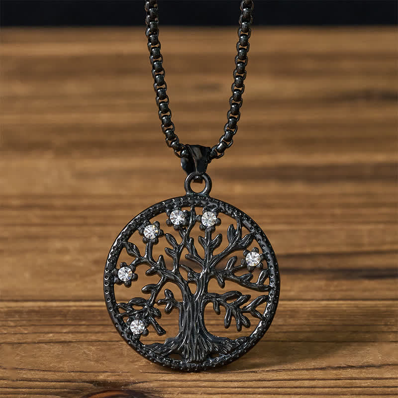 Buddha Stones The Tree Of Life Titanium Steel Creation Necklace Pendant - Black The Tree of Life - image 14