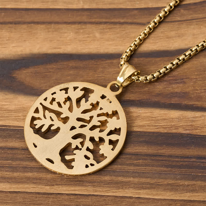 Buddha Stones The Tree Of Life Titanium Steel Creation Necklace Pendant - image 12