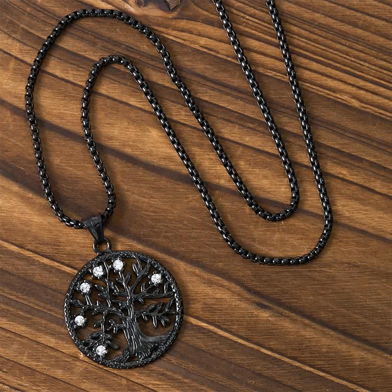 Buddha Stones The Tree Of Life Titanium Steel Creation Necklace Pendant - image 17
