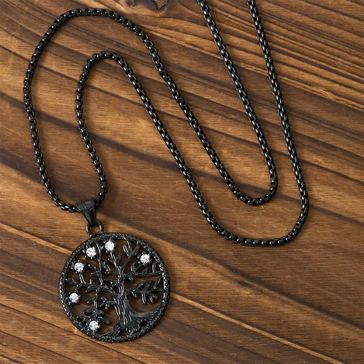 Buddha Stones The Tree Of Life Titanium Steel Creation Necklace Pendant - image 17