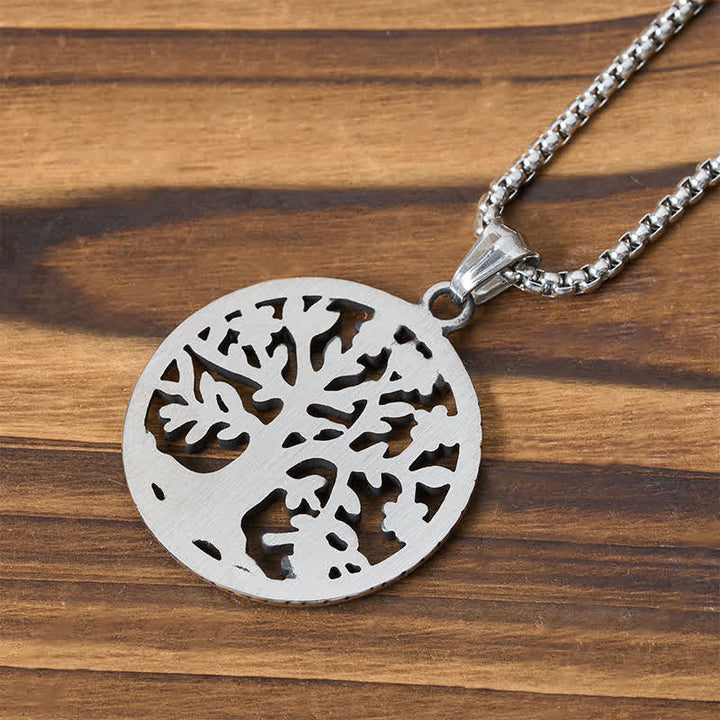 Buddha Stones The Tree Of Life Titanium Steel Creation Necklace Pendant - image 4