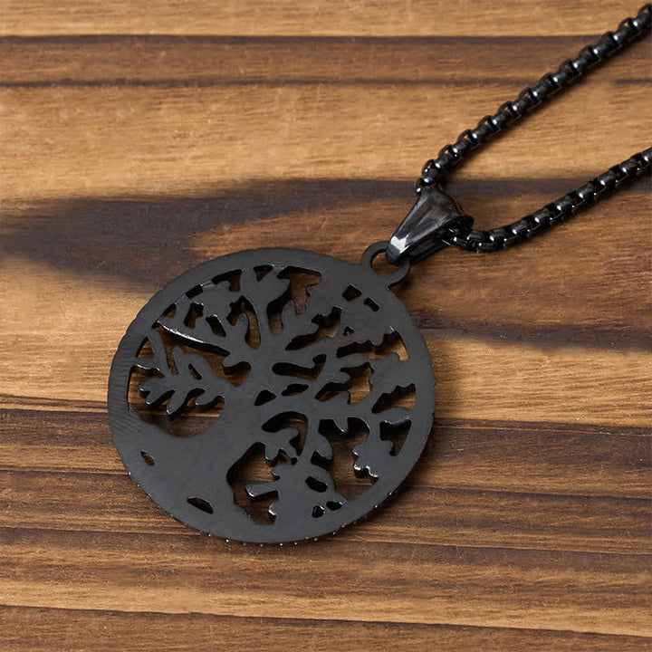 Buddha Stones The Tree Of Life Titanium Steel Creation Necklace Pendant - image 18
