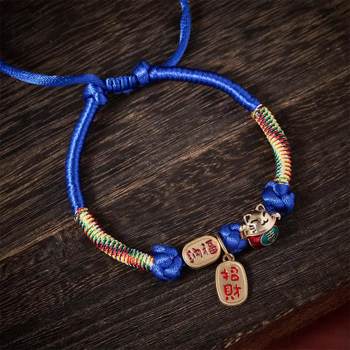 Buddha Stones Red String Plaited Auspicious Fu Character Protection Adjustable Cats Pet Collar - image 11