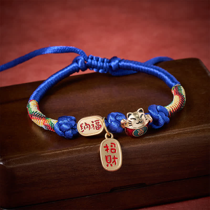 Buddha Stones Red String Plaited Auspicious Fu Character Protection Adjustable Cats Pet Collar - image 9
