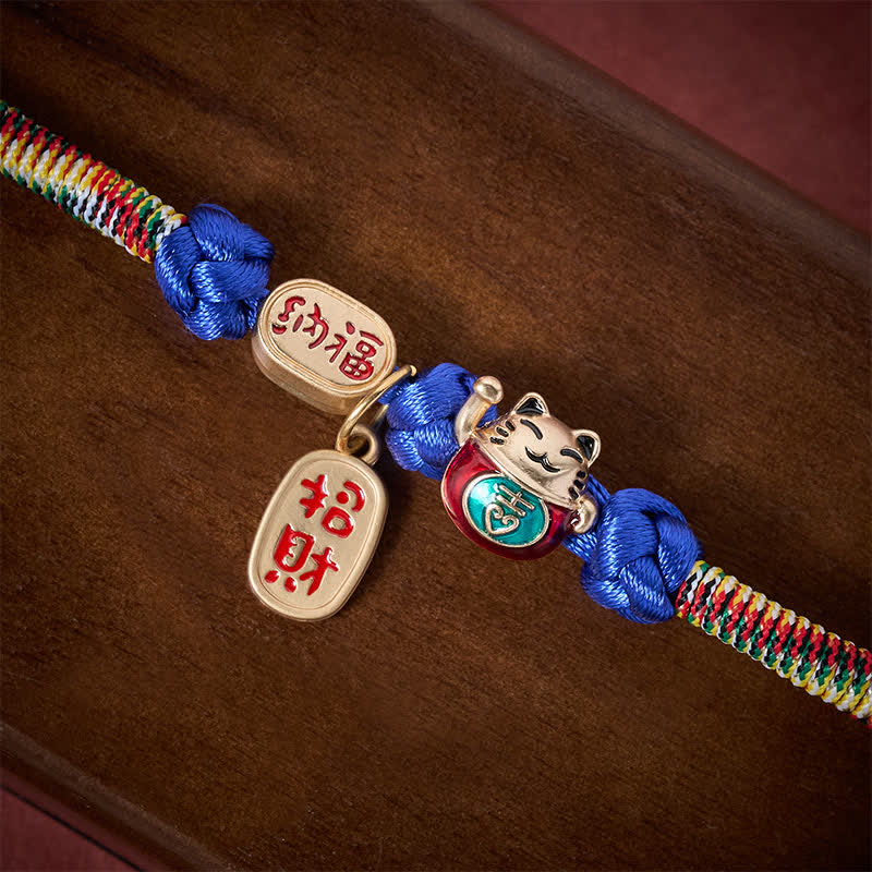 Buddha Stones Red String Plaited Auspicious Fu Character Protection Adjustable Cats Pet Collar - image 12