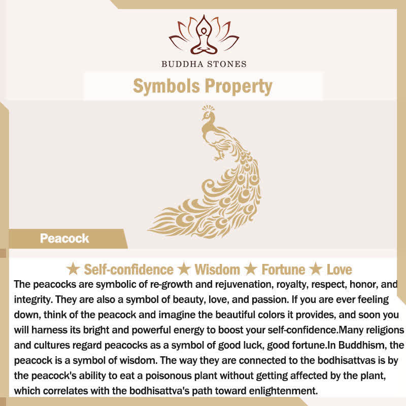 Buddha Stones Vintage Peacock Fu Character Copper Charm Keychains - image 5