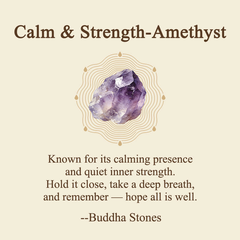 Buddha Stones Calm & Strength Natural Small Light Amethyst Worry Stone Protection Crystal Decor 3.5*4.5cm - image 6