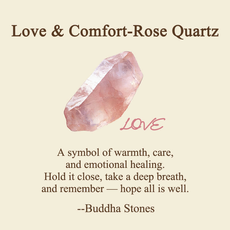 Buddha Stones LOVE Engraved Natural Rose Quartz Palm Stone Healing Crystal Decor - image 6