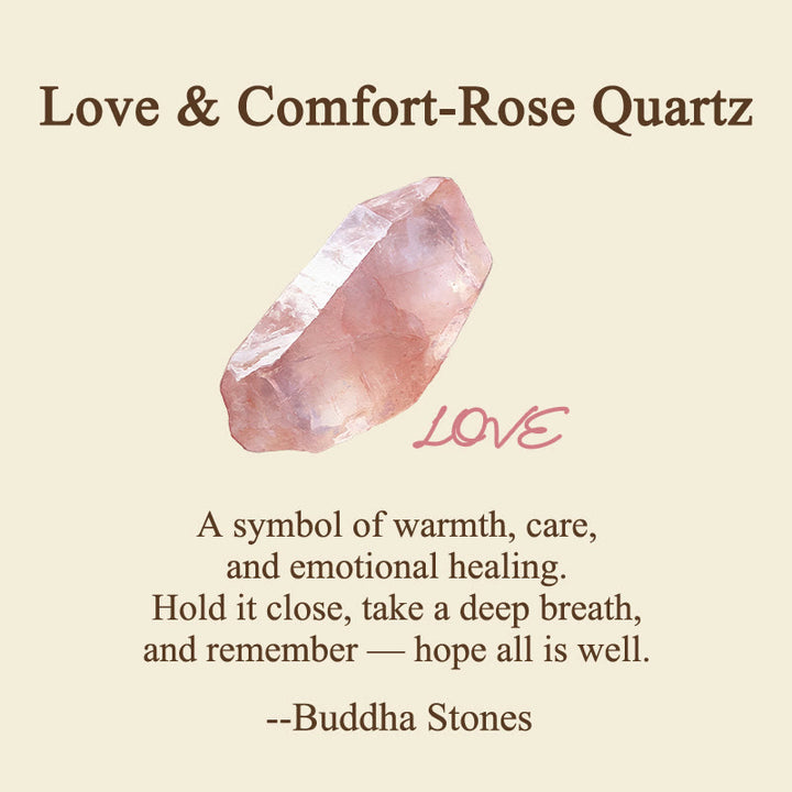 Buddha Stones LOVE Engraved Natural Rose Quartz Palm Stone Healing Crystal Decor - image 6