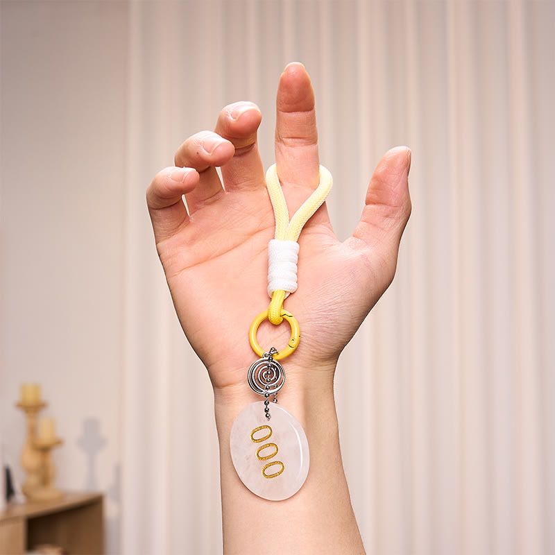 Buddha Stones "Infinite Possibilities Begin" 000 Angel Number Natural Clear Quartz Key Chain Hanging Decoration Includes Gift Message Card - image 6