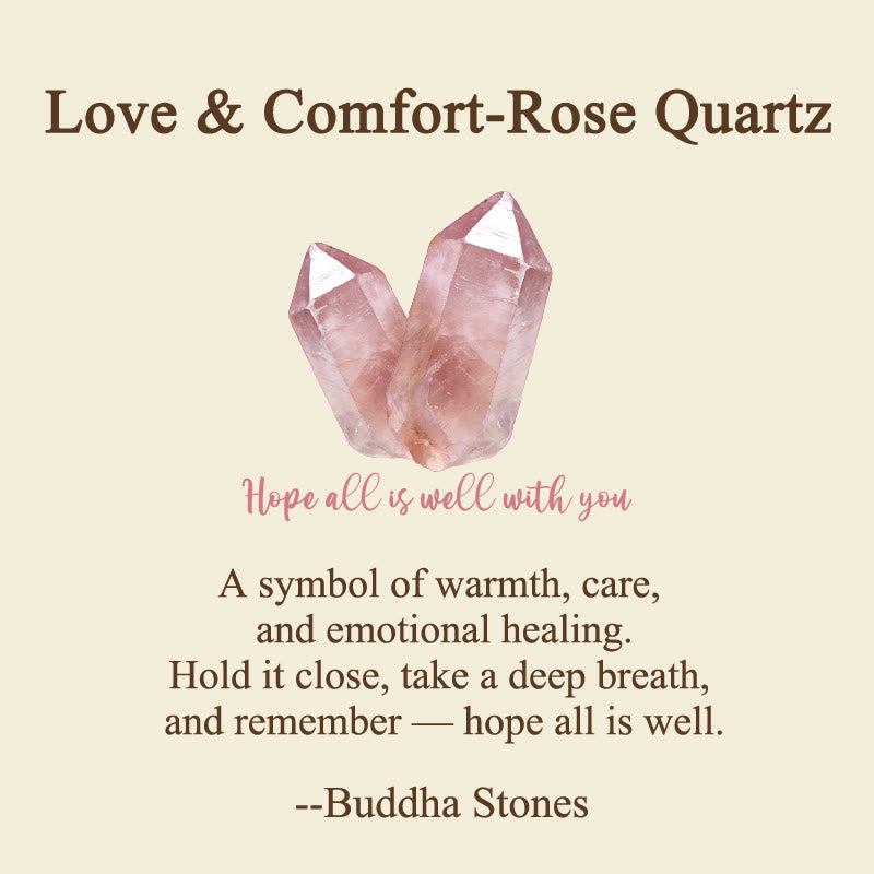 Buddha Stones Hope All Is Well With You Natural Rose Quartz Palm Stone Compassion Crystal Decor - image 2