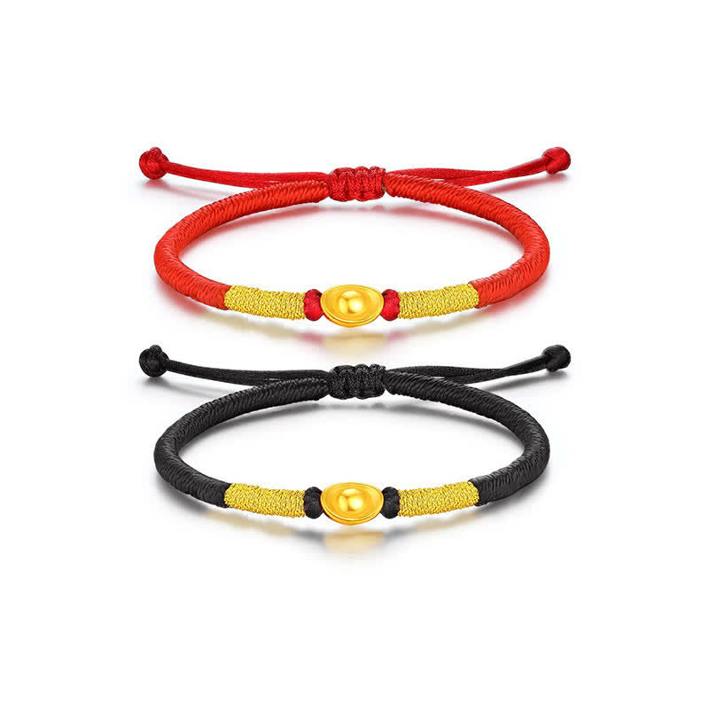 Buddha Stones Yuanbao Red String Braided Luck Bracelet - image 7
