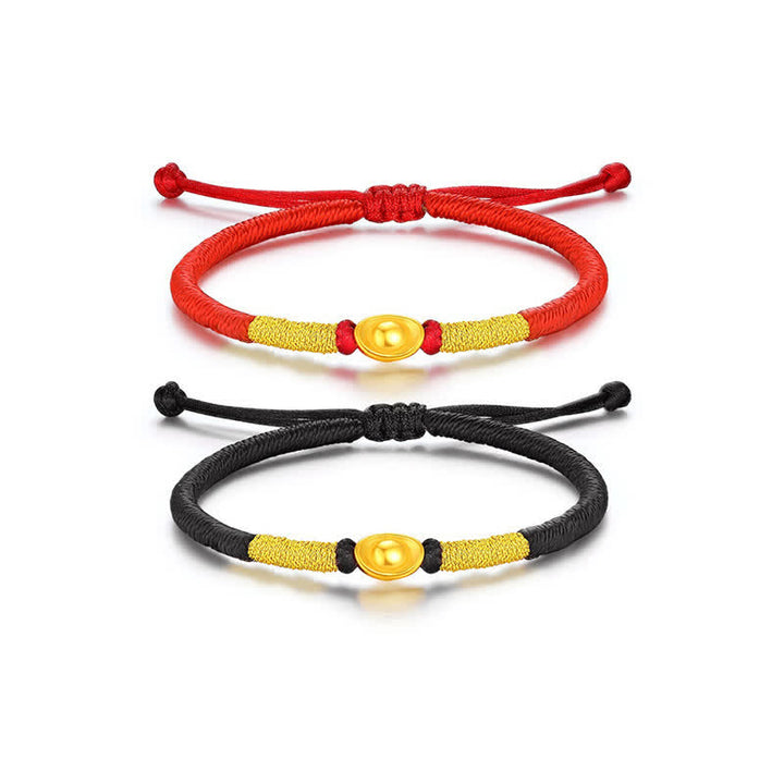 Buddha Stones Yuanbao Red String Braided Luck Bracelet - image 7