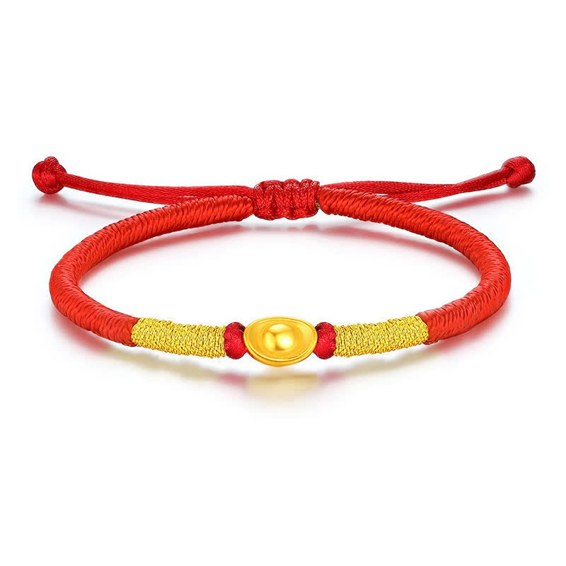 Buddha Stones Yuanbao Red String Braided Luck Bracelet - image 3