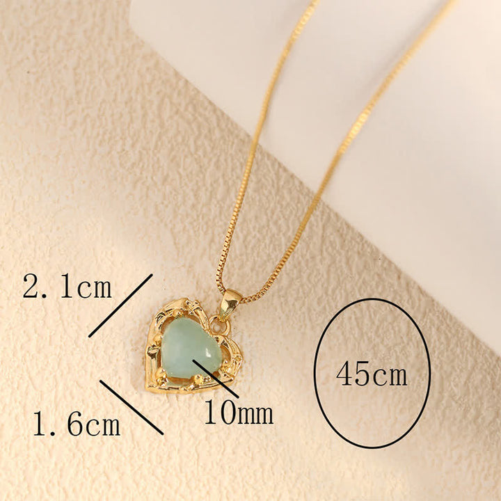 Buddha Stones Natural Amethyst Crystal Inlay Heart Shape Balance Necklace - image 19