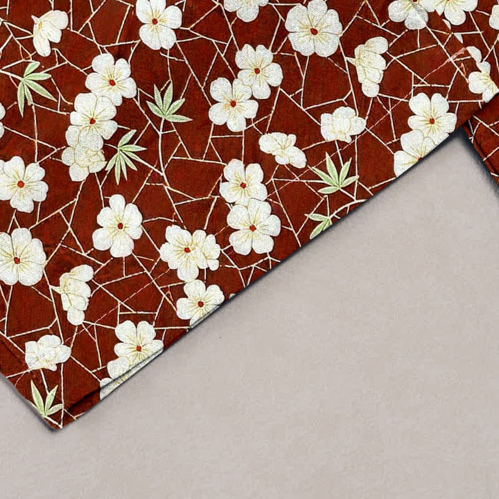 Buddha Stones Pure Cotton Floral Pattern Women's Elastic Waist Pants With Pockets - image 1
