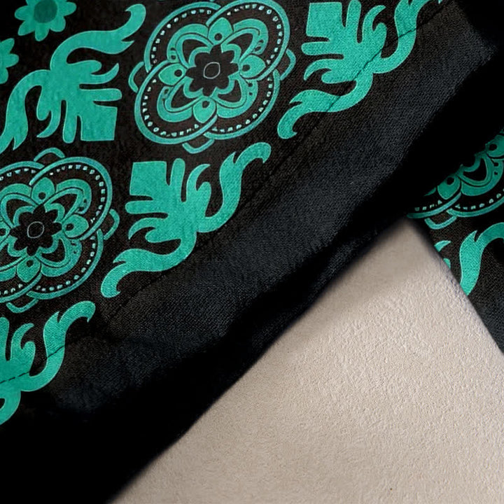 Buddha Stones Pure Cotton Mandala Pattern Women's Elastic Waist Pants With Pockets - image 2