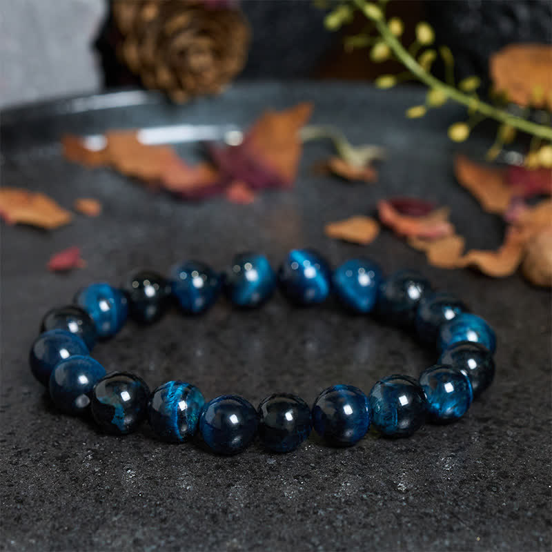 Buddha Stones Natural Blue Tiger's Eye Bead Protection Bracelet - image 3