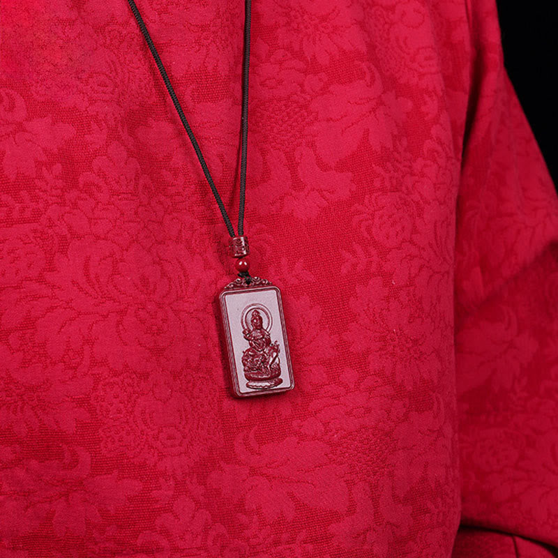 Buddha Stones The Chinese Zodiac Natal Buddha Cinnabar Blessing Necklace Pendant - image 15