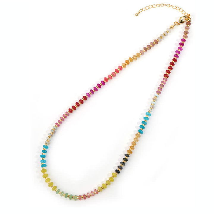 Buddha Stones Natural Aquamarine Clear Quartz Topaz Gradient Bead Healing Necklace - Peace♥Protection - image 3