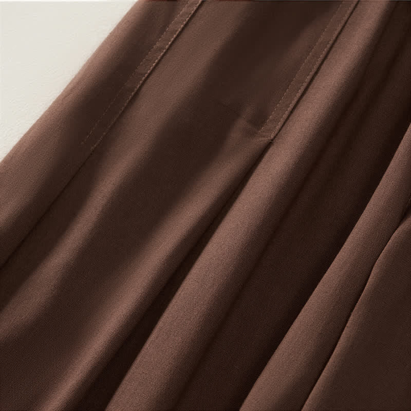 Buddha Stones Spring Casual Elastic Waist Pleated Solid Women's Harem Pants With Pockets - image 5