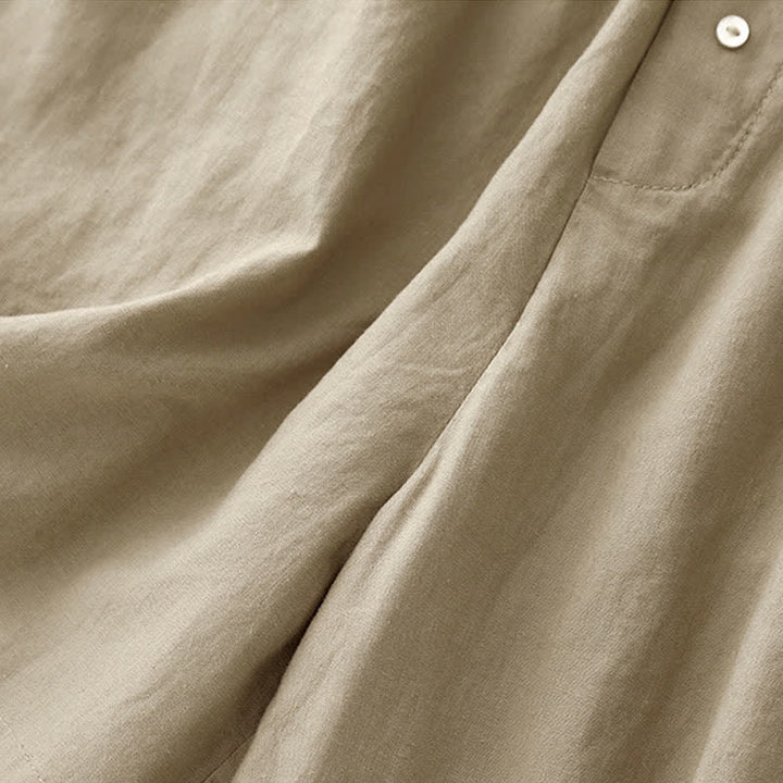 Buddha Stones Summer Minimalist Button-Up Elastic Waist Solid Women's Shorts With Pockets - image 8
