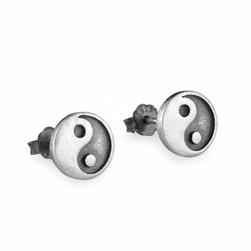 Buddha Stones 925 Sterling Silver Yin Yang Balance One Stud Earring - image 7