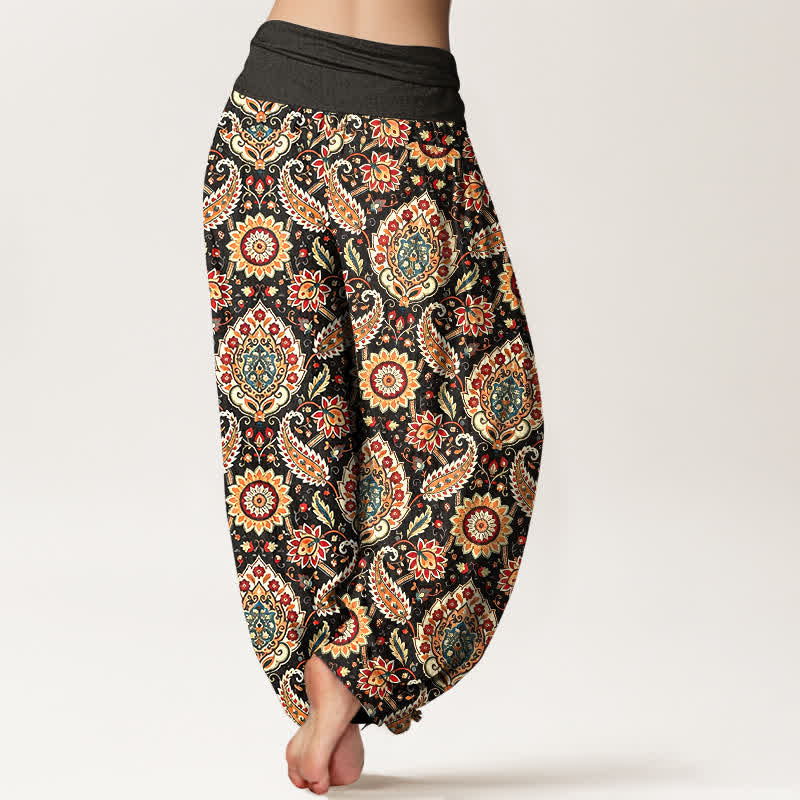 Buddha Stones Cotton Bohemian Mandala Paisley Pattern Women's Elastic Waist Harem Pants - image 2