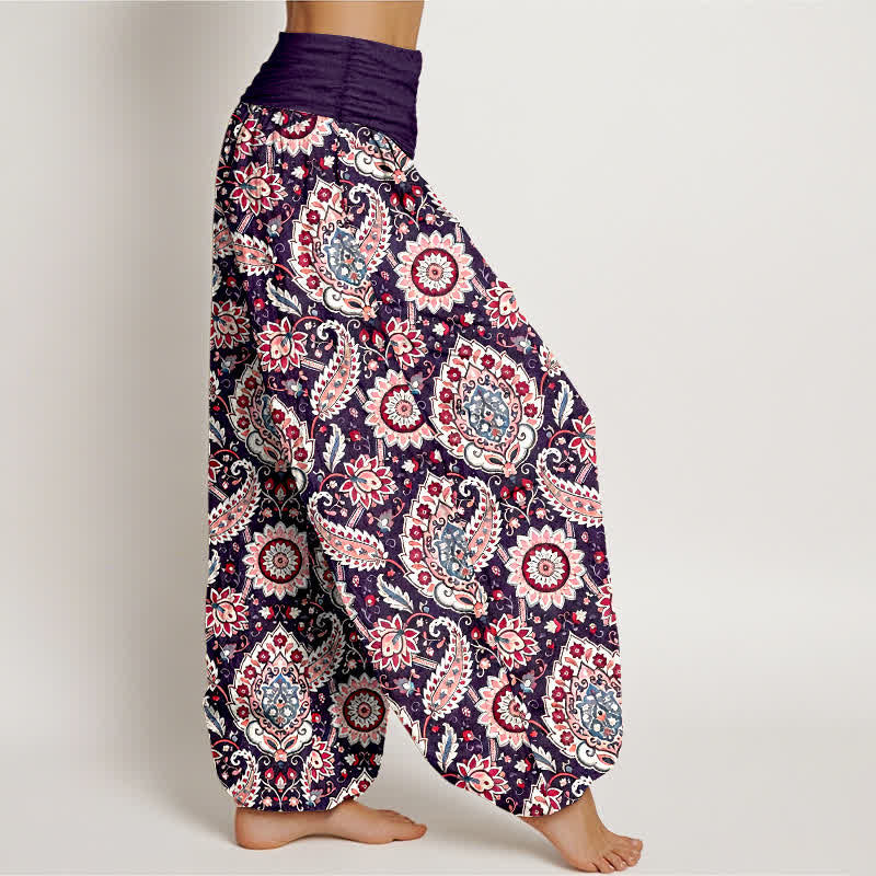 Buddha Stones Cotton Bohemian Mandala Paisley Pattern Women's Elastic Waist Harem Pants - image 7