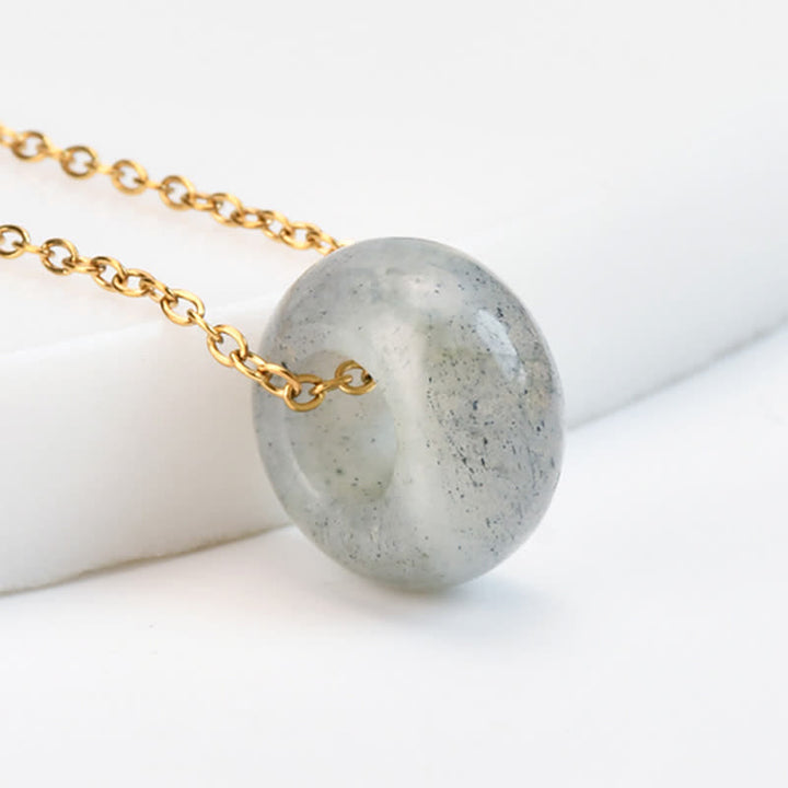 Buddha Stones Natural Rose Quartz Green Aventurine Round Crystal Healing Necklace - Natural Black Glitter Stone(Color May Vary) - image 20