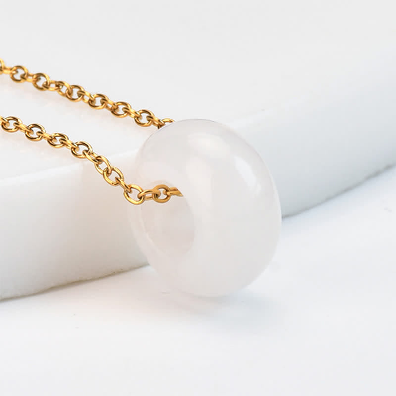 Buddha Stones Natural Rose Quartz Green Aventurine Round Crystal Healing Necklace - Natural Clear Quartz(Color May Vary) - image 14