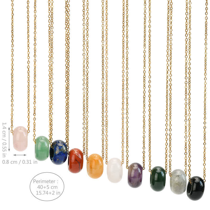 Buddha Stones Natural Rose Quartz Green Aventurine Round Crystal Healing Necklace - image 27