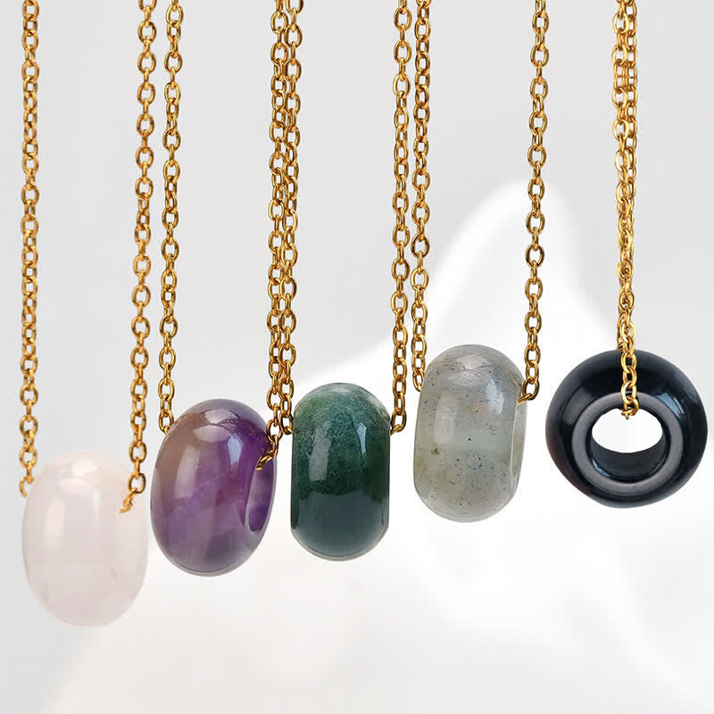 Buddha Stones Natural Rose Quartz Green Aventurine Round Crystal Healing Necklace - image 25